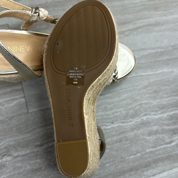 NEW! Nine West Halsee Espadrille Wedge Heel Braided Strappy Sandals Womens 7 - Picture 11 of 12